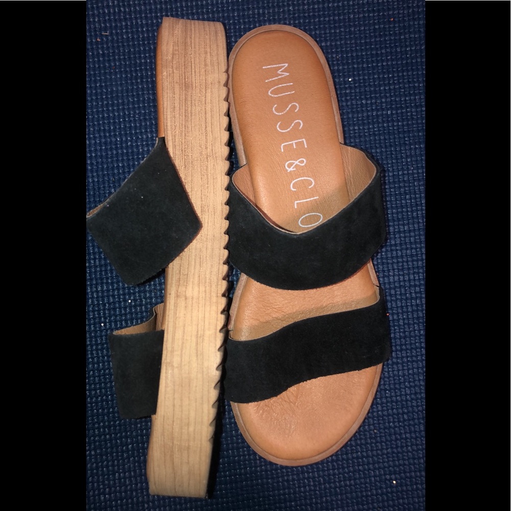 Platform suede sandals